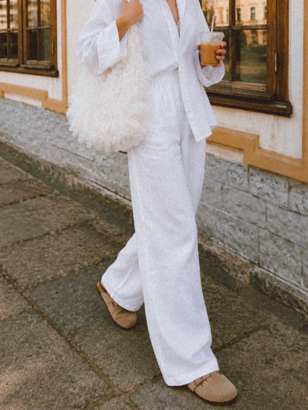 White Ruffle Halter-Style Tote - Picture 2 of 2